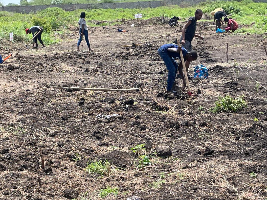 A SAKALA team preparing a field